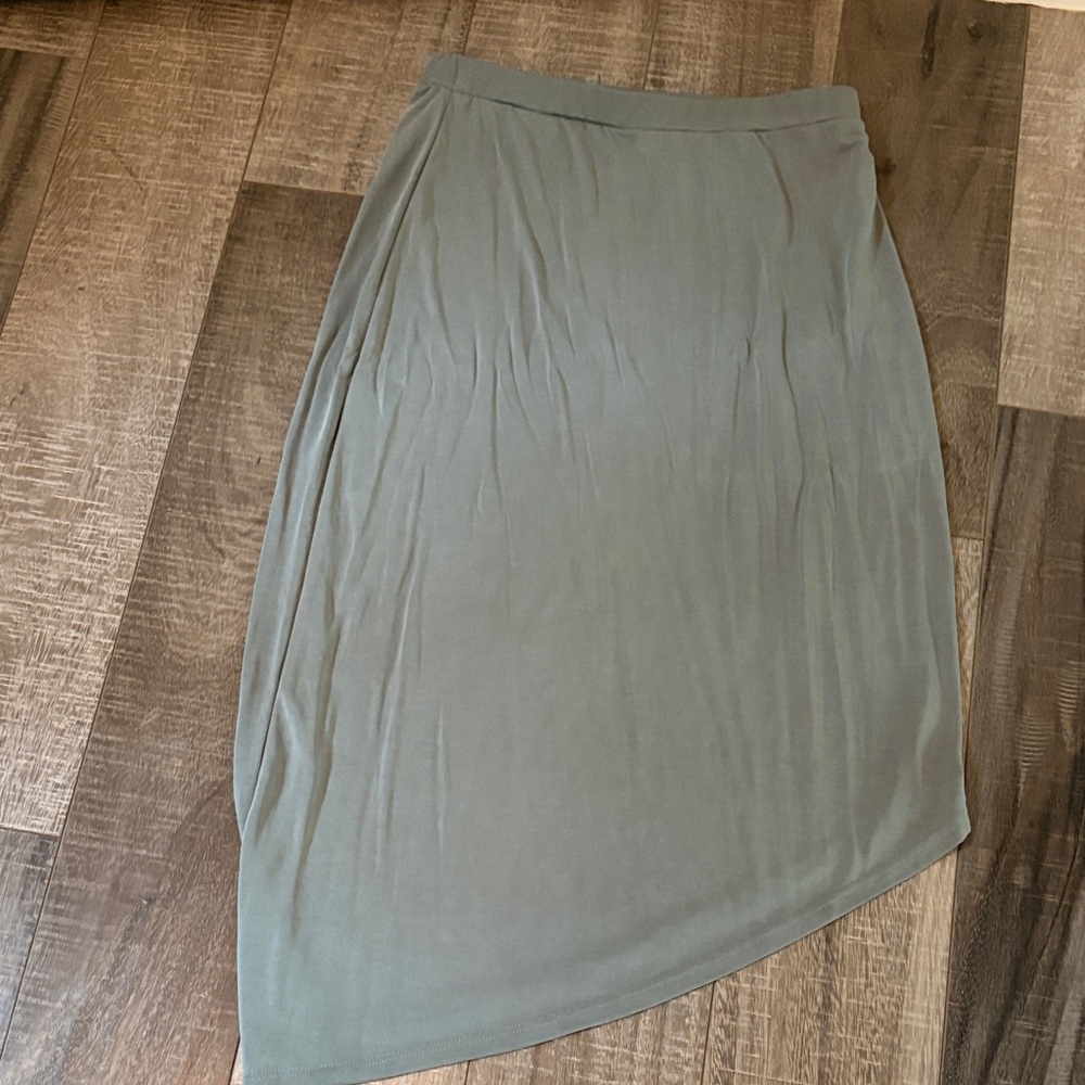 Crosby Asymmetrical Gray/green Skirt